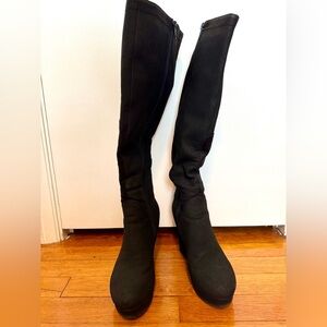 100% Vegan Knee High Black Boots